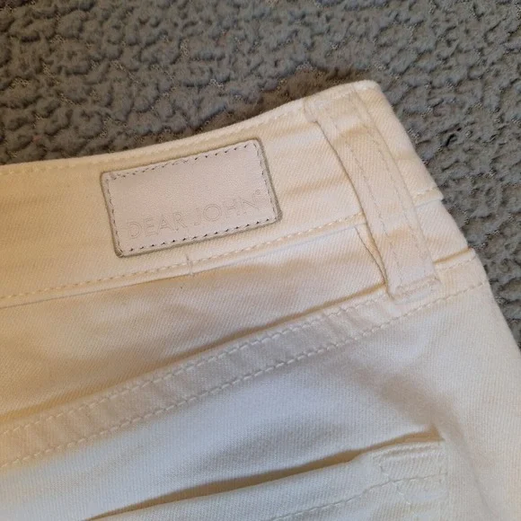 Dear John Jeans Joyrich Comfort Skinny Womens Ivory Distressed Size 26 - Picture 9 of 15